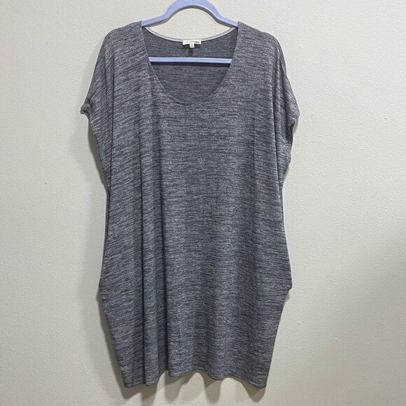 Wilfred Free | Size M Lorelei T-Shirt Dress – Heather Gray Tunic with Pockets - Picture 3 of 12